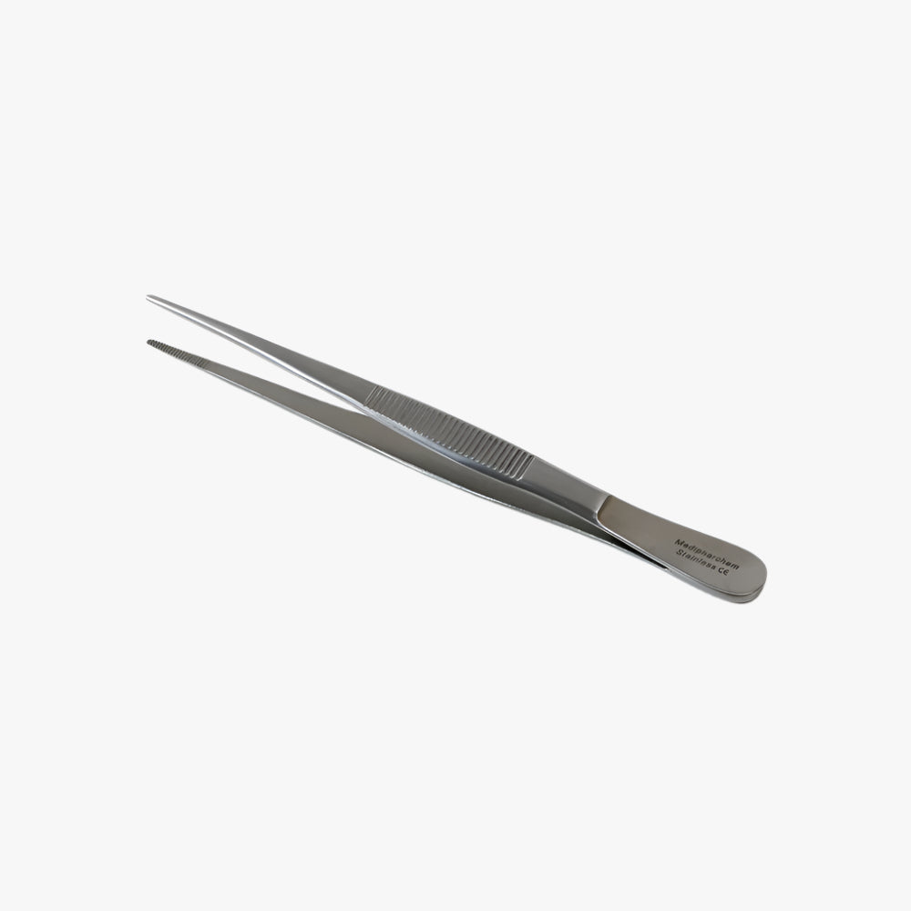 Dressing forceps, fine model, straight, 14 cm