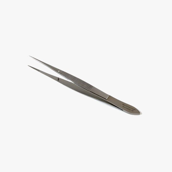 Micro forceps, sharp, with guide pin 14 cm