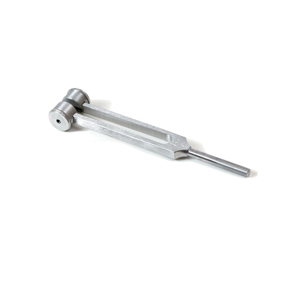 Stimmgabel 128 Hz mit Dämpfern, Aluminium 19 cm