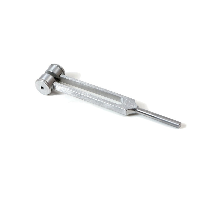 Stimmgabel 128 Hz mit Dämpfern, Aluminium 19 cm