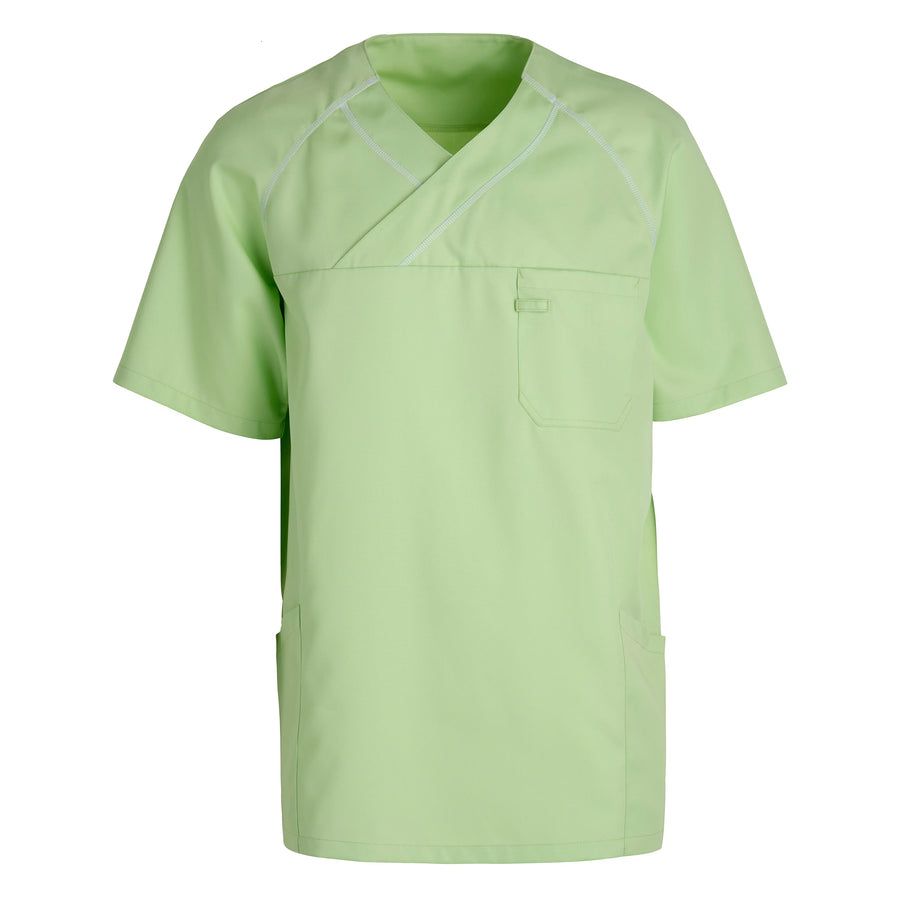 Bussarong Kentaur Tencel med kontrastsöm – unisex – Ljusgrön med vit kontrastsöm