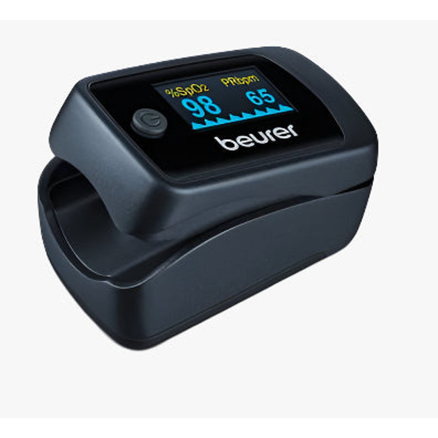 Pulsoximeter Beurer PO 45 — Sauerstoffsättigung (SpO2), Puls, Perfusionsindex (PI), Farbdisplay