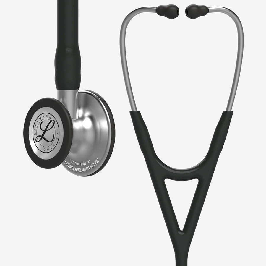 Stethoskop Littmann Cardiology IV Schwarz mit Bruststück aus gebürstetem Edelstahl