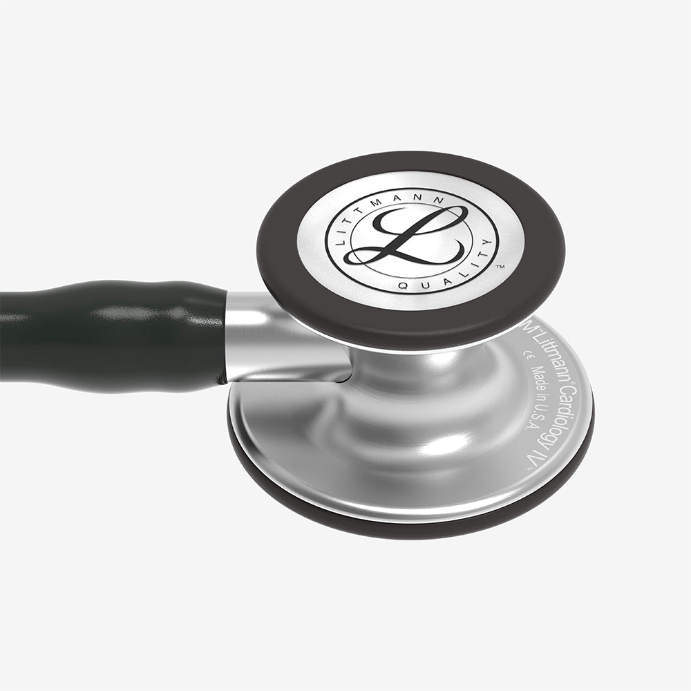 Stethoskop Littmann Cardiology IV Schwarz mit Bruststück aus gebürstetem Edelstahl