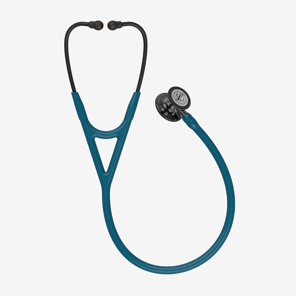 Stethoskop Littmann Cardiology IV Türkis mit schwarzem hochglanzpoliertem Bruststück und schwarzem Ohrbügel