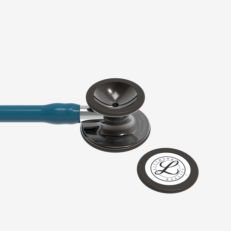 Stethoskop Littmann Cardiology IV Türkis mit schwarzem hochglanzpoliertem Bruststück und schwarzem Ohrbügel